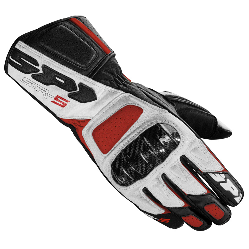 Racing Guanti Moto Spidi Str-5 Bianco Rosso 3 Racing Guanti Moto Spidi Str-5 Bianco Rosso
