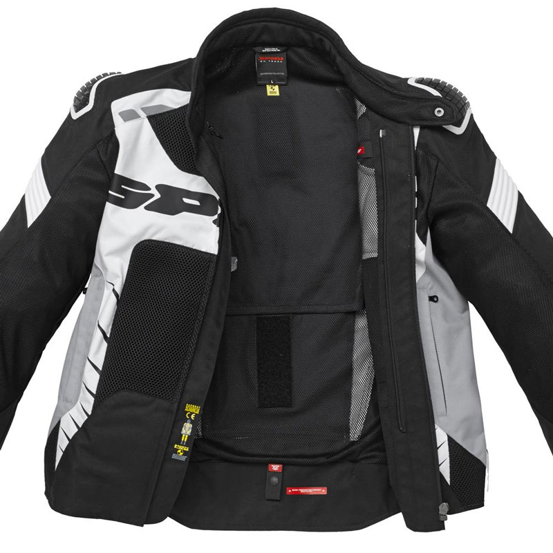 Tessuto Traforate Spidi Giacca Warrior Net Nero Bianco 6 Tessuto Traforate Spidi Giacca Warrior Net Nero Bianco - immagine 4